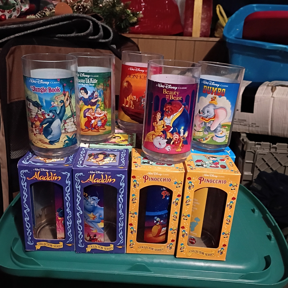Disney Classic Character Glass Set with Blue and Yellow Accents